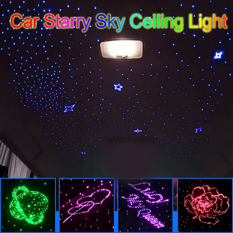car led interior light starry sky ceiling light auto accessories lamp roof star optical fiber light twinkle effect music control free global shipping