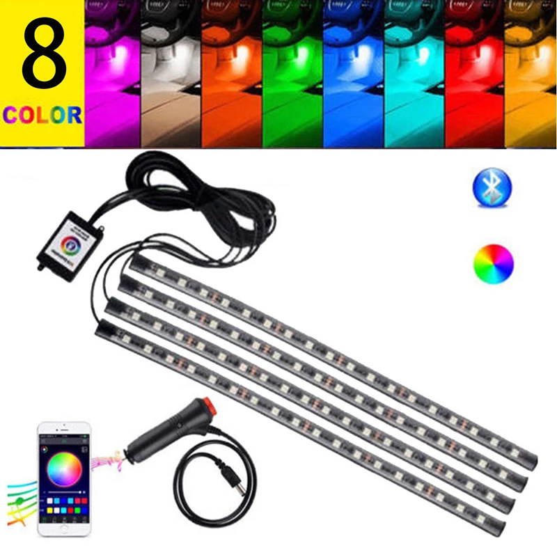 

Universal 12V LED Car Charge Colorful Interior Floor Decorative Atmosphere Lamp Light Set Car Accessories