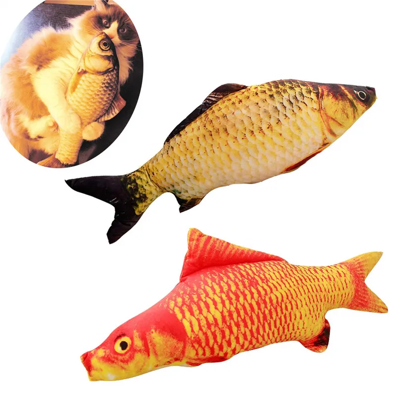 Плюшевая креативная 3D игрушка в форме карпа рыбы кошки подарки кошачья мята