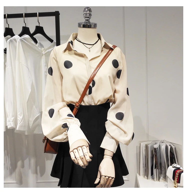 Высокое качество! Осенняя Новая модная шифоновая рубашка с длинными рукавами