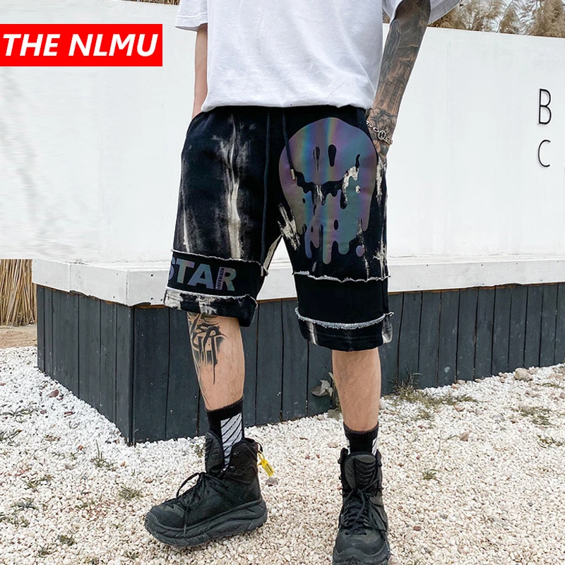 Новинка 2020 мужские шорты спортивные штаны с модным принтом эластичная резинка на