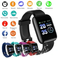 newest 116 plus smart watch color screen heart rate blood pressure monitoring track movement ip65 waterproof fitness bracelet