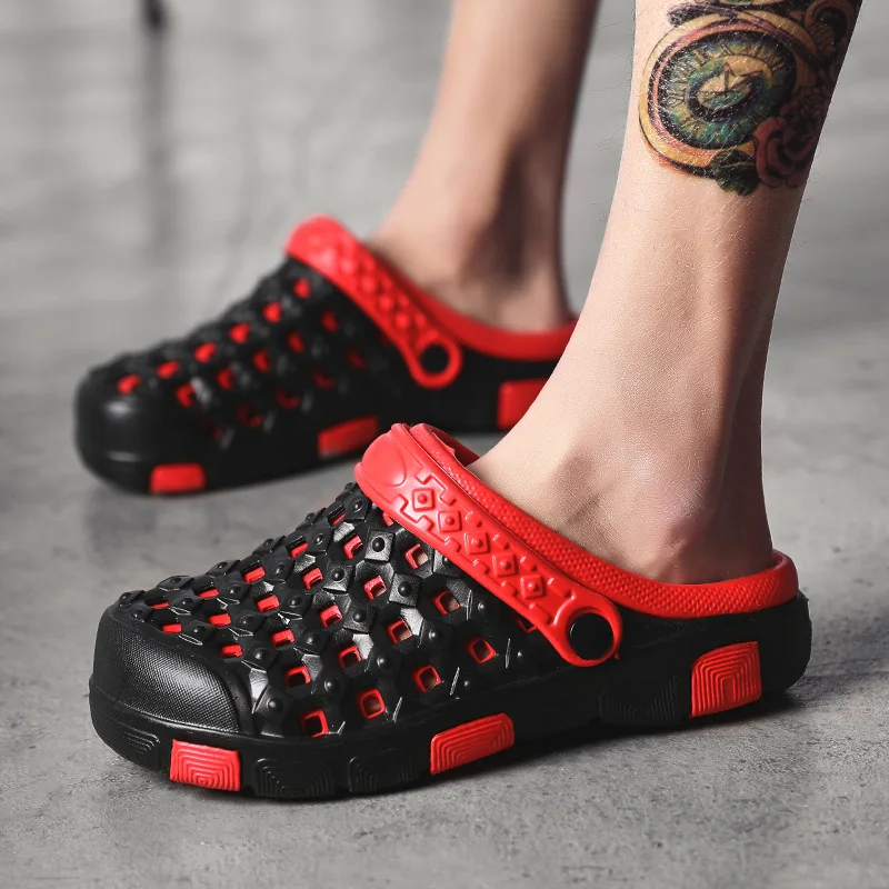 

Men's Sandals Hole 2021 New Summer Wear Soft Bottom Non-Slip Baotou Slippers Personality Korean Beach Shoes