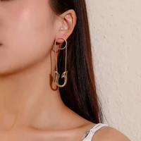 1pair fashion bohemian punk earrings jewelry ethnic style metal pin shape earrings best gift for women girl e033
