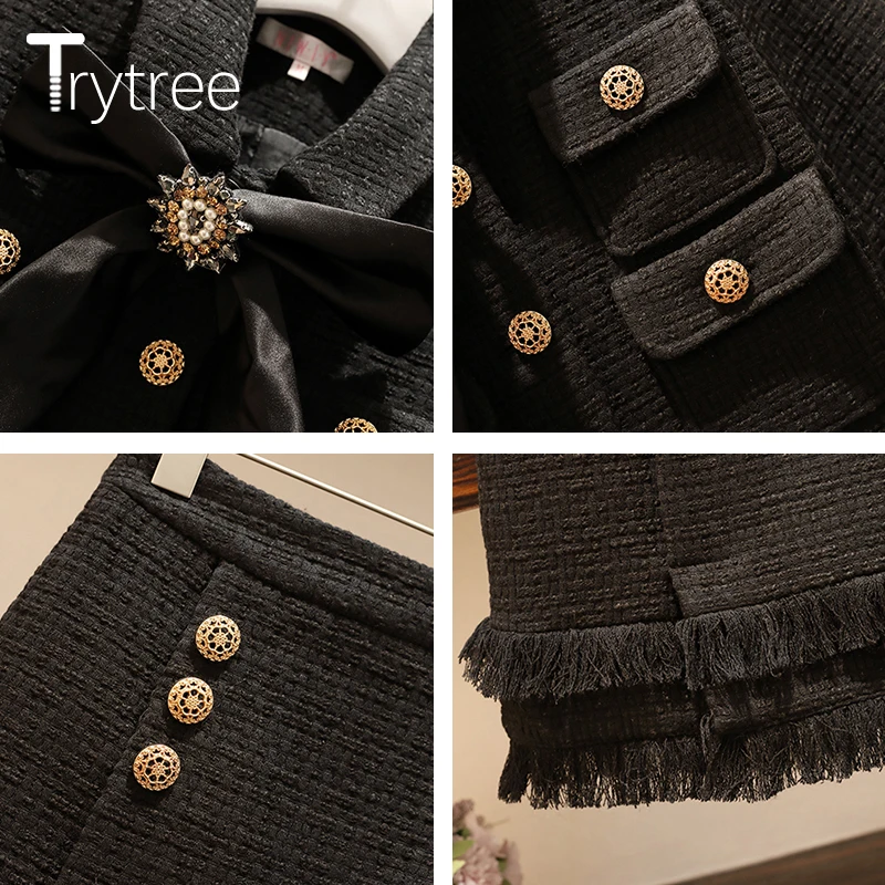 Осенне-зимний комплект из двух предметов Trytree повседневный с отложным воротником