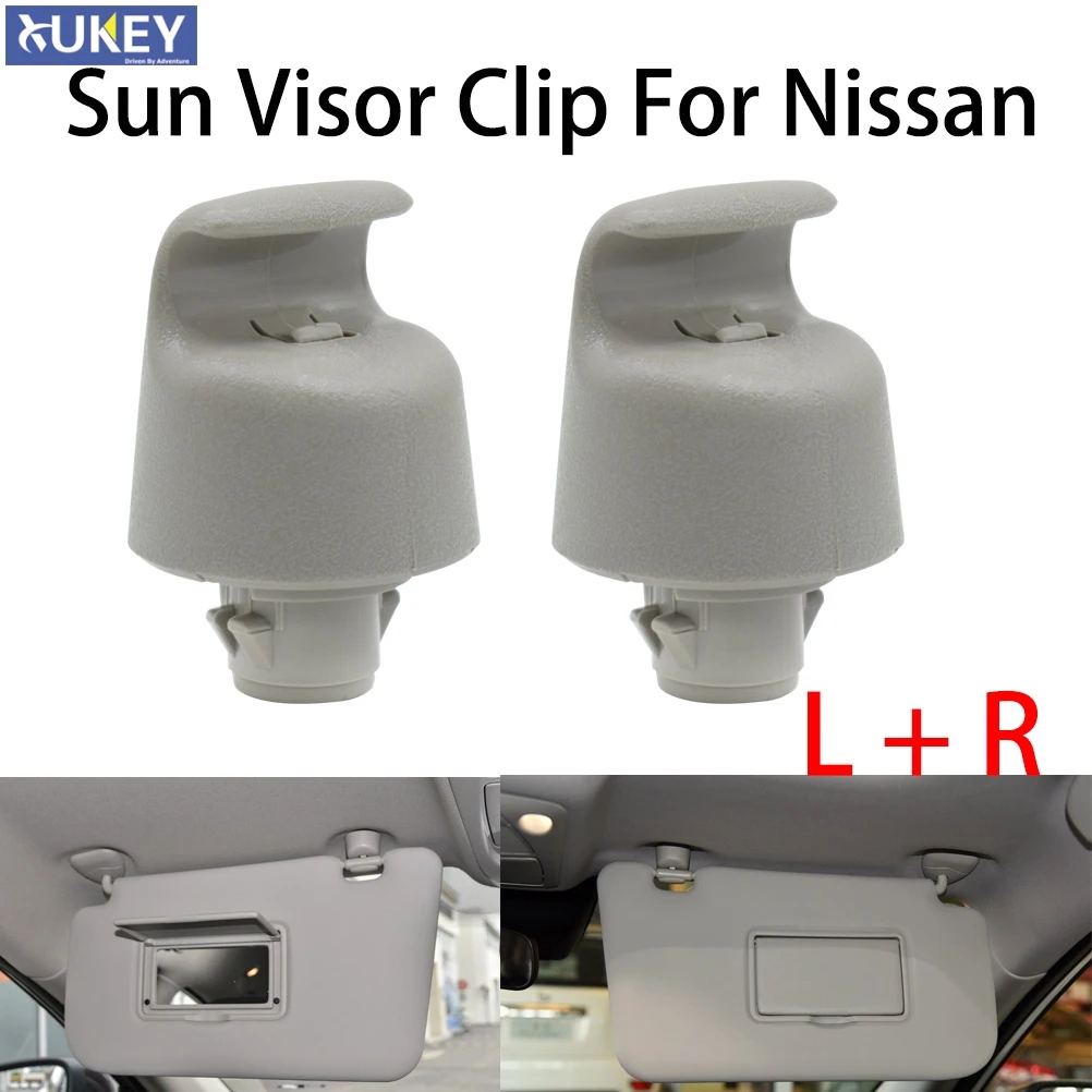 2Psc Car Sun Visor Clip Retainer LH RH For Nissan X-Trail T32 Altima Murano Pathfinder Teana Rogue  Titan Armada Renault Koleos