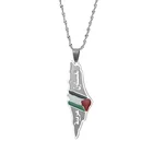 Эмалевые ожерелья из нержавеющей стали с картой Израиля и Палестины, женские подарки, еврейские модные серебряные и золотые Этнические украшения