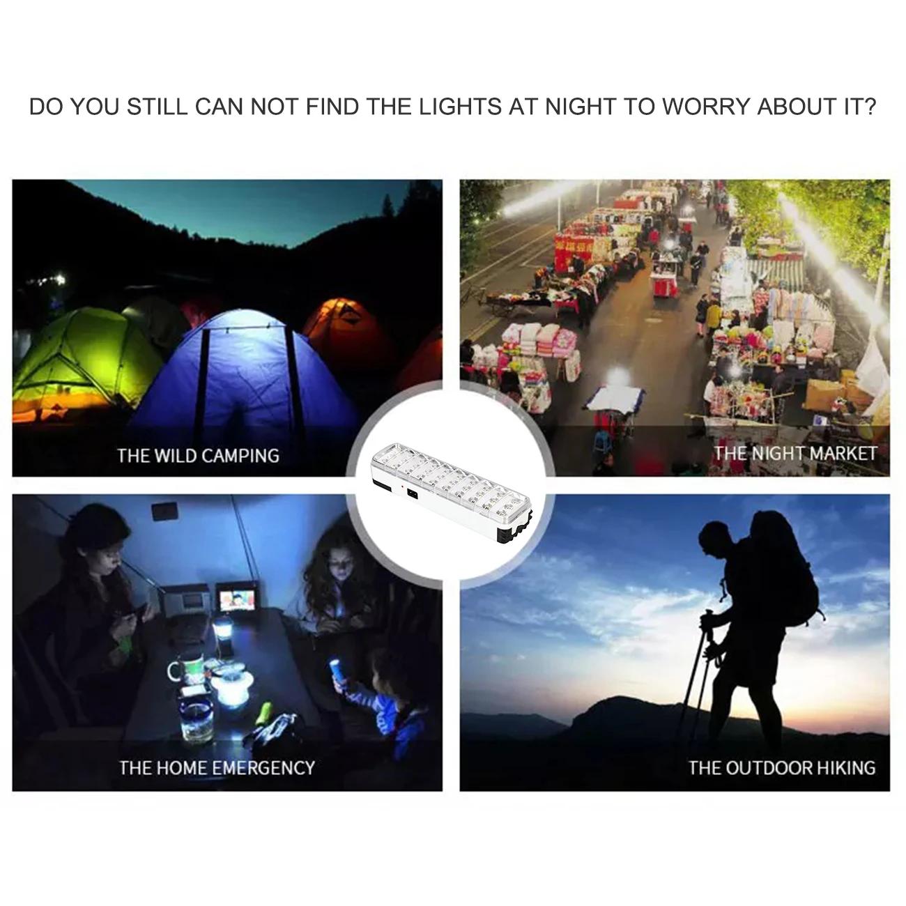 

1Pcs 30LED Multi-function Emergency Light Rechargeable LED Safety Lamp 2 Mode For Home Camp Outdoor Light