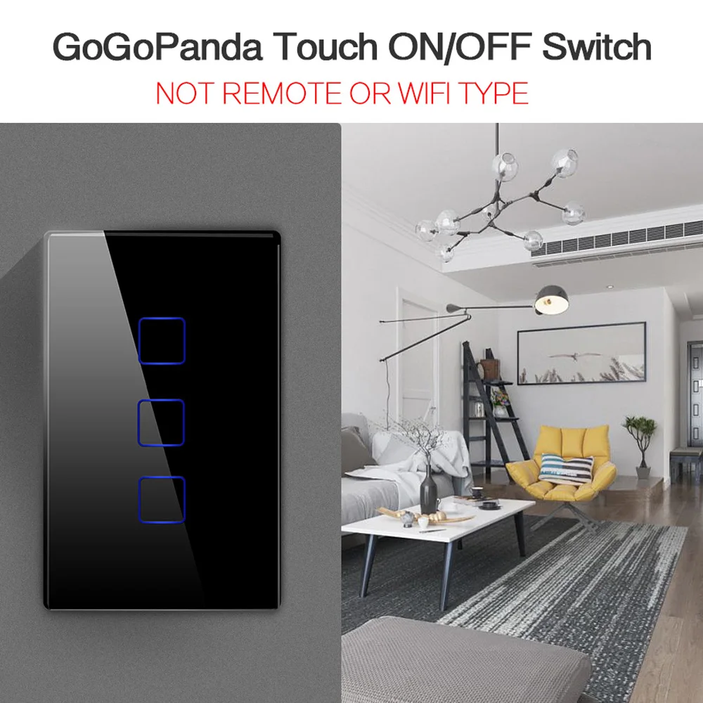Free Shipping US Standard 1 2 3 Gang Way Wall Light Controler Home Automation Touch Switch 4 Colors | Обустройство дома