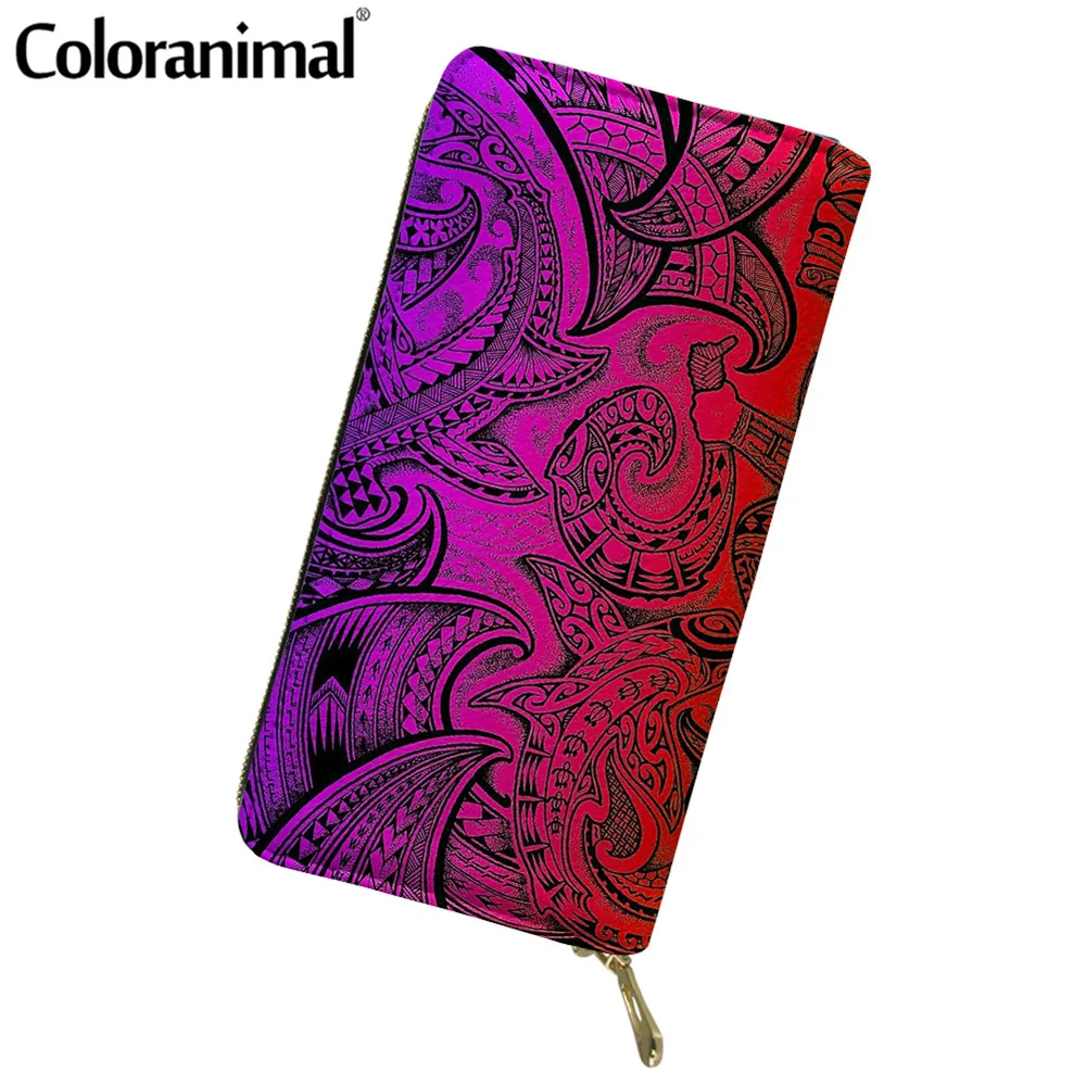 Женский кошелек из ПУ кожи с градиентом радужной расцветки полинезийская Акула