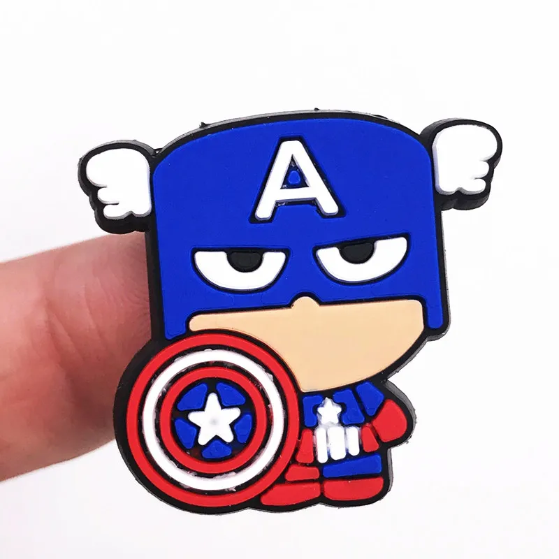 Marvel Мститель Бэтмен флэш силиконовый Супергерои плоская задняя часть 6 шт ПВХ