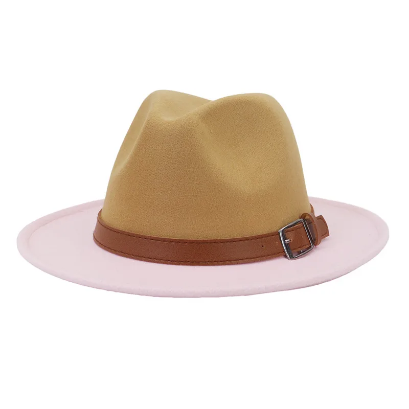 

5pcs Fedoras Female Felt Hat Girls Fedora Hats For Women Wide Brim Cap Woman Jazz Panama Caps 2021 Autumn Winter Wholesale