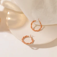 korean style matte simple c shaped hoop earrings fashion design ins blue orange white earrings women jewelry gift wholesale