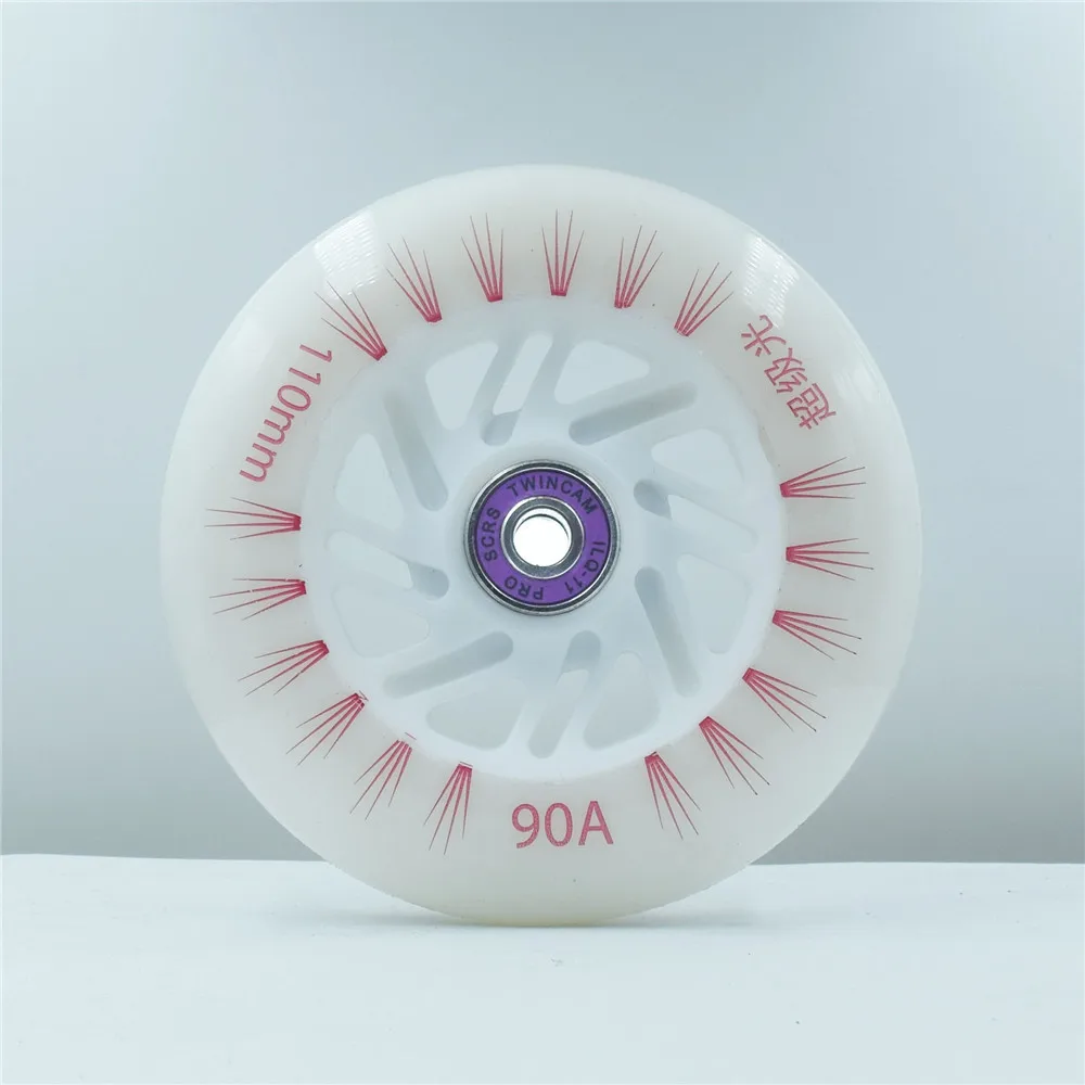 2 pieces 90 100 110 speed wheel with ILQ-11 608 skating bearing inline skates wheels 90A durable PU LED Flash Shine tyres | Спорт и