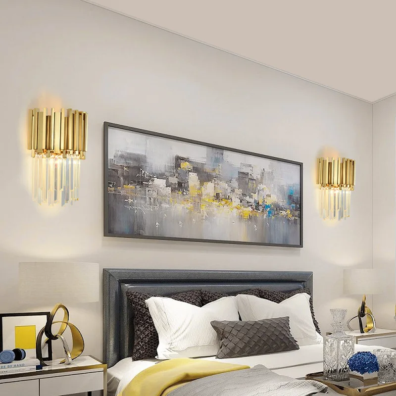 Светильник постмодерн роскошный хрустальный настенный светильник для спальни