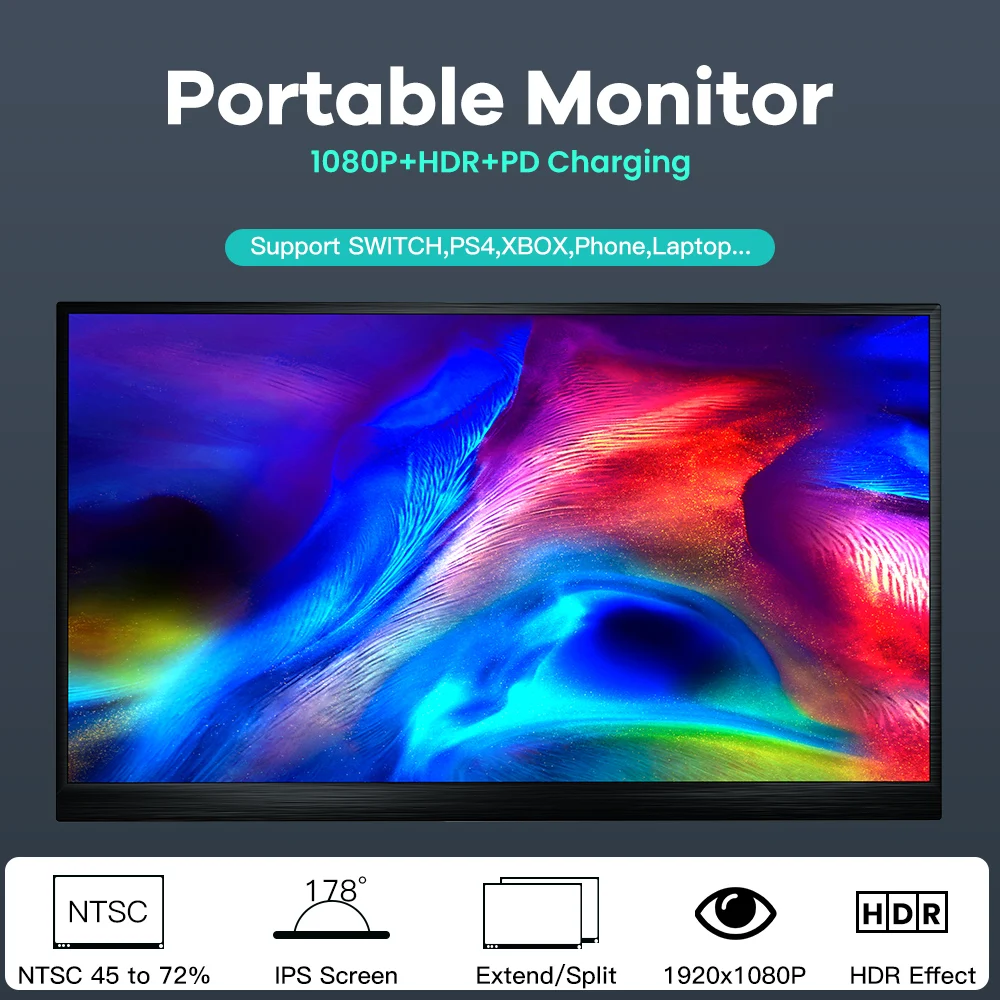 Портативный монитор T-Bao T16A экран для компьютера 15 дюймов 1920x108 Тип C игровой PS4