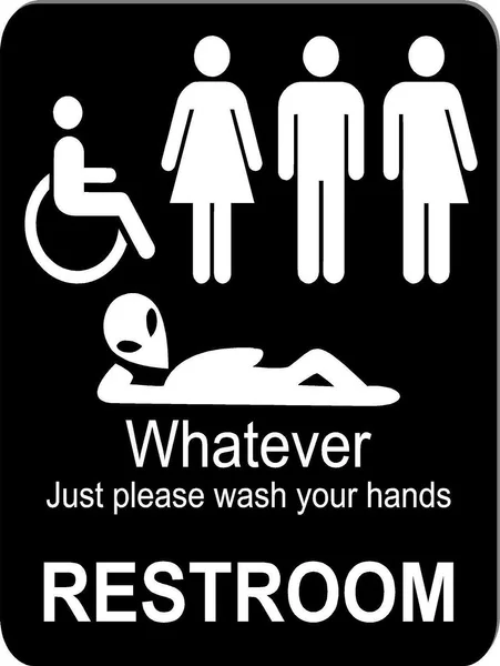 

Funny Bathroom Sign RESTROOM SIGN Aluminum NEW An Alien Men Women Metal Sign