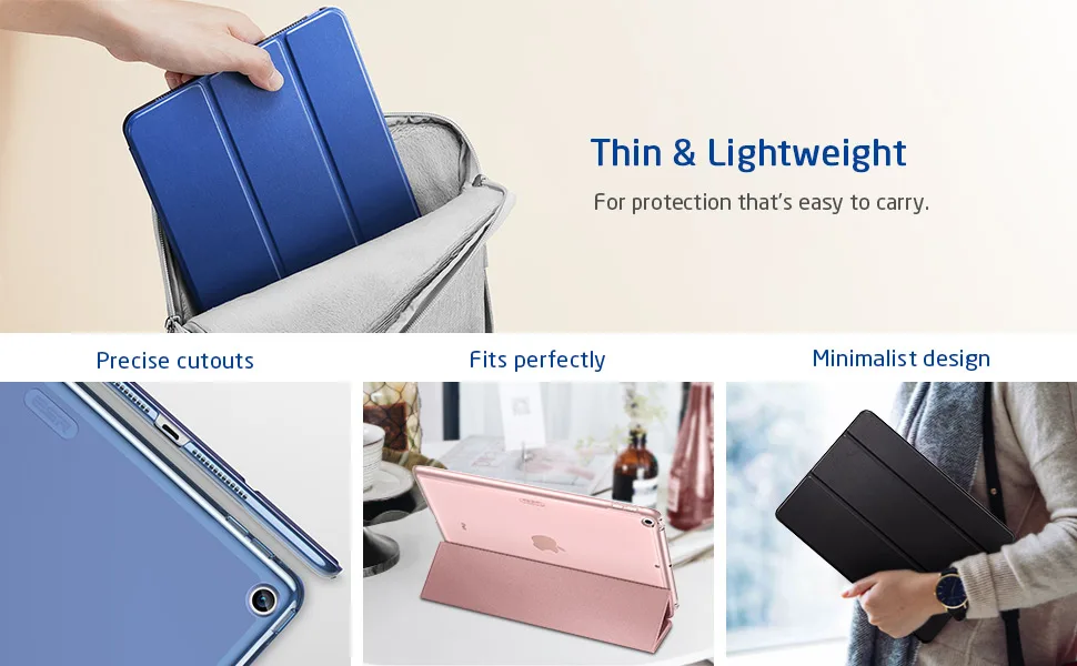 ESR чехол для iPad 7th Gen 10," 10,2 ударопрочный Ptotective чехол Trifold Smart Auto Sleep Wake Fold Stand чехол для iPad 7