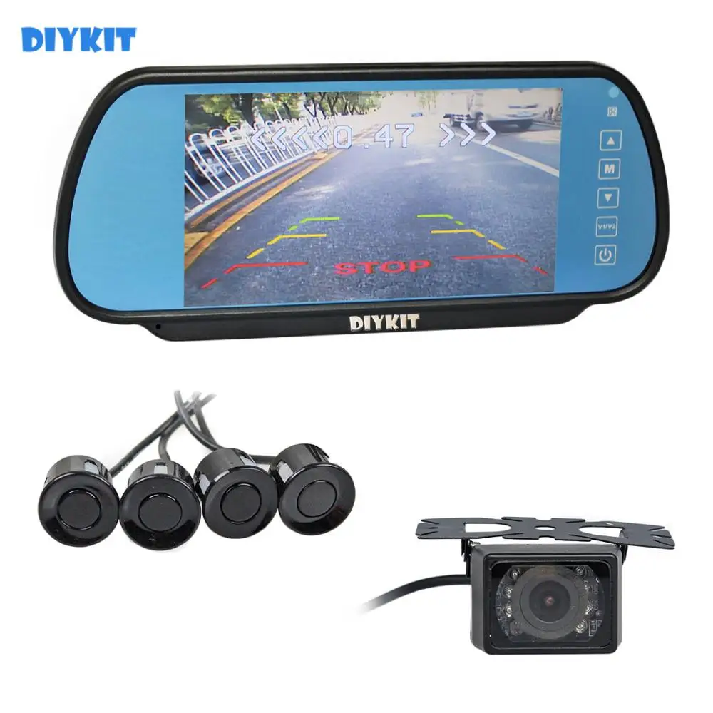 Зеркало заднего вида 7 дюймов с инфракрасным ночным видением | Автомобили и