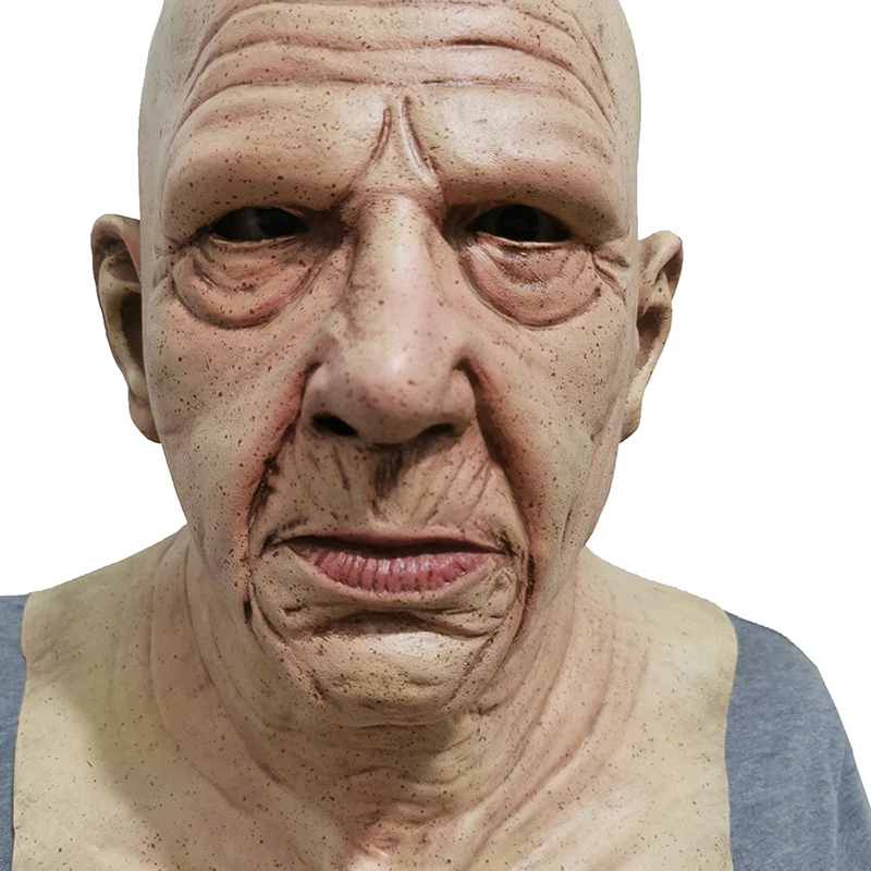 

1 pcs Realistic Old Man Latex Mask Horror Grandparents People Full Head Masks Halloween Costume Party Props Adult