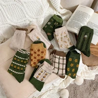 autumn winter christmas gifts korean sweet warm tube socks japanese harajuku retro wool thickened women socks