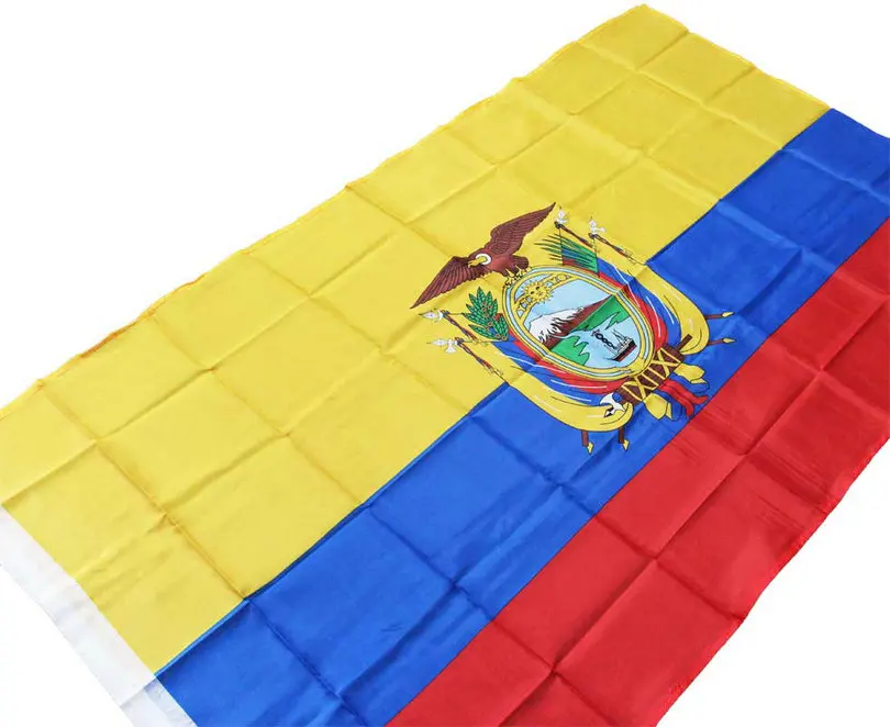 

The Republic of Ecuador Flag Vivid Color and UV Fade Resistant Canvas Header and Double Stitched 90*150 CM Ecuador Banner