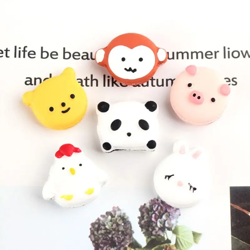 

100Pcs Cartoon Sline Charm Cute Hamburger Animal Flatback Resin Embellishment A2UA