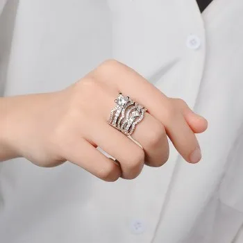 

Best Selling New Full Diamond Zircon Set Ring Party Engagement Ring R1009