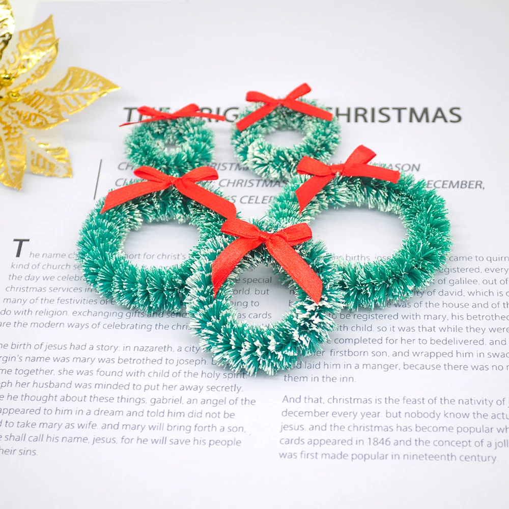 Красивый мини Рождественский венок DIY рождественские украшения с шариками Санты