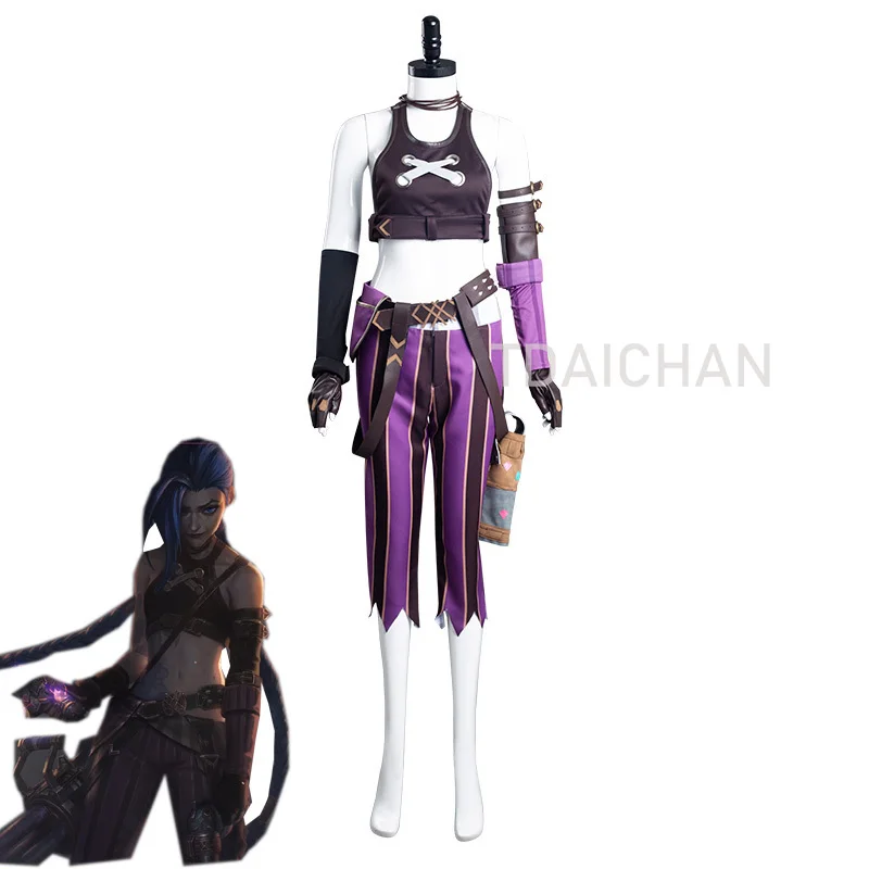 

Костюм для косплея Аниме LOL Arcane, свободная пушка, Джинкс, костюм для косплея, костюм для Хэллоуина, униформа для вечеринки, костюм Крит лоли, и...