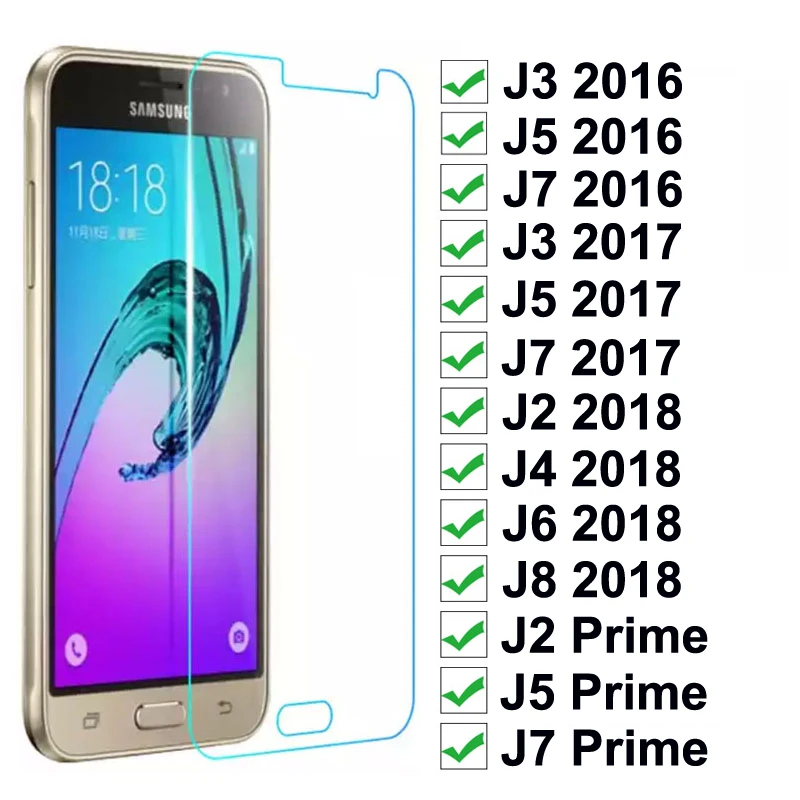 Закаленное стекло для samsung Galaxy J3 J5 J7 2016 2017 J2 Prime Защитная пленка экрана J4 J6