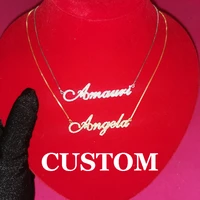 grandbling unique customized name necklace cubic zirconia name pendant personalized letters jewelry for birthday gift