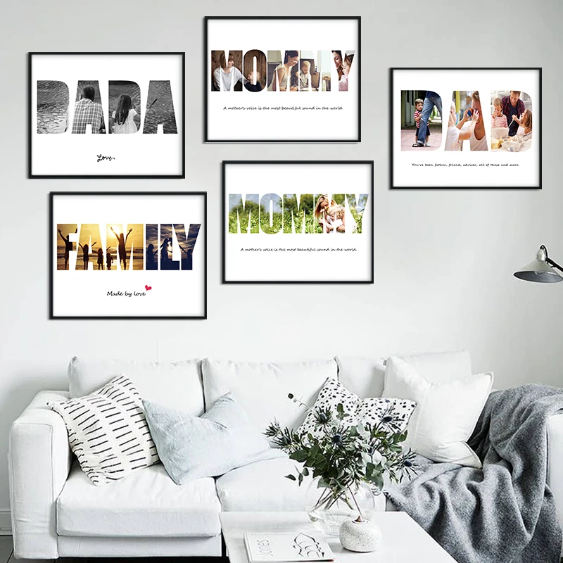 Настенное художественное изображение печать индивидуальное фото папа мама друг