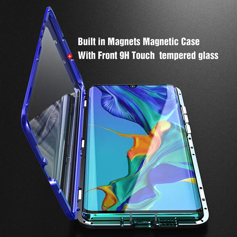 

Magnetic Metal Double Side Glass Phone Case For Huawei Honor Mate 30 20 10 Lite P40 P30 P20 Pro Cover