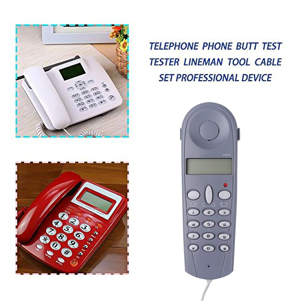 

kebidumei New C019 Telephone Phone Butt Test Tester Lineman Tool with 2 Connector cables 1 Joiner for Telephone Line Fault