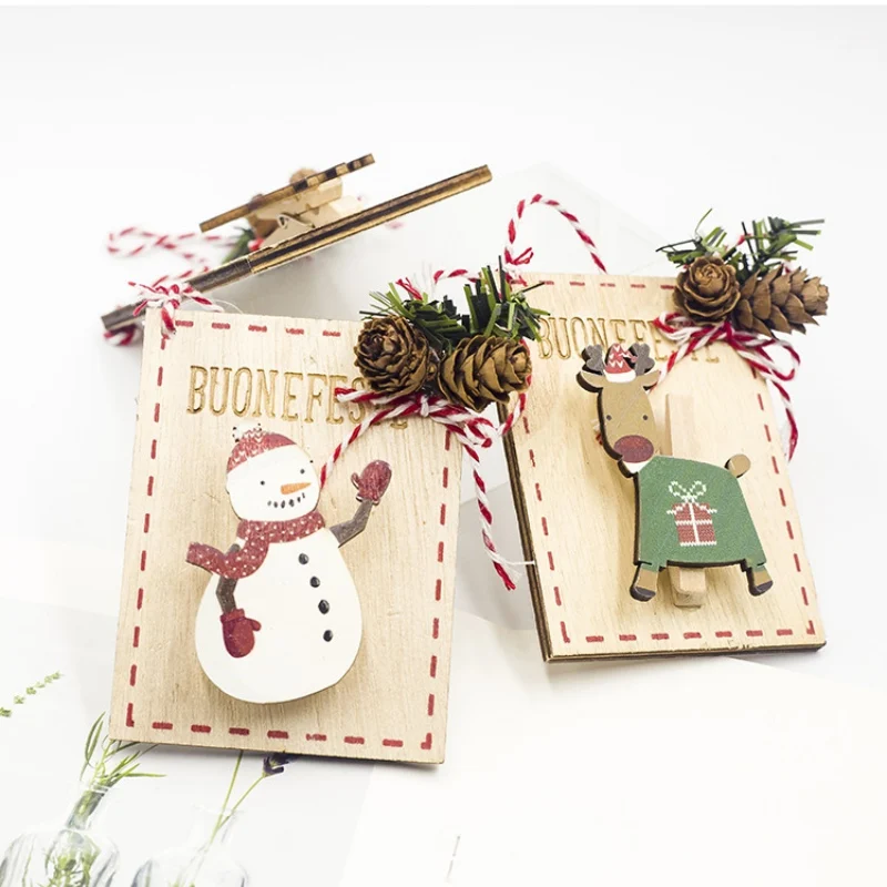 Искусственный деревянный знак украшения для рождественской елки Деревянный