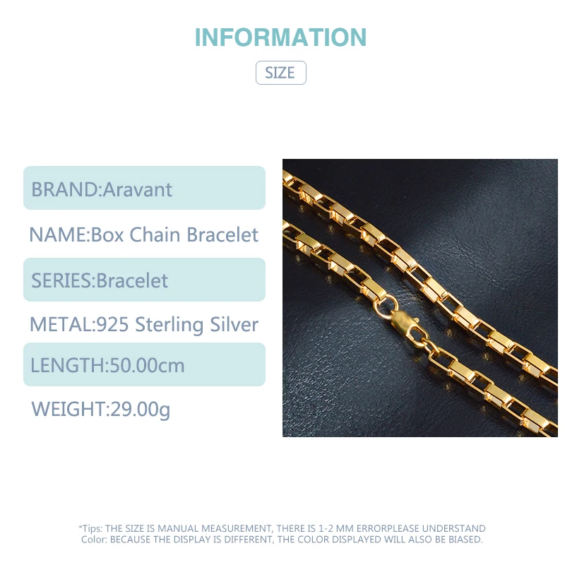 925 Silver 4MM 18K Gold Necklace Big Box Chains For Men Women Fashion Jewelry Accessories | Necklaces