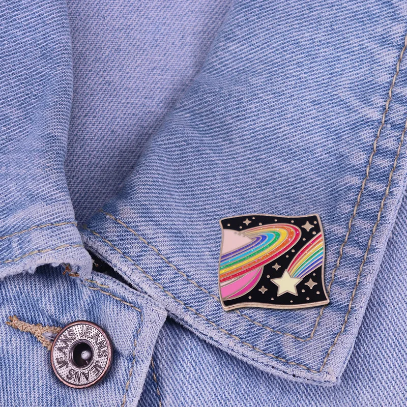 

K2386 Rainbow Enamel Pin Brooches Cartoon Creative Metal Brooch Pins Denim Hat Badge Collar Jewelry