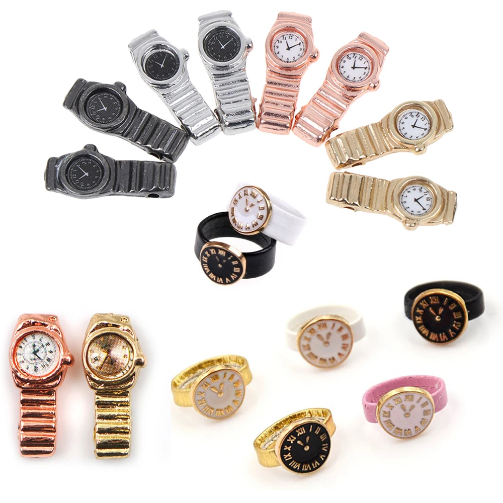

1PCS 1:12 Scale Miniature Watch for Dollhouse Decor Mini Furniture Toys for Baby Kids Dolls Accessories