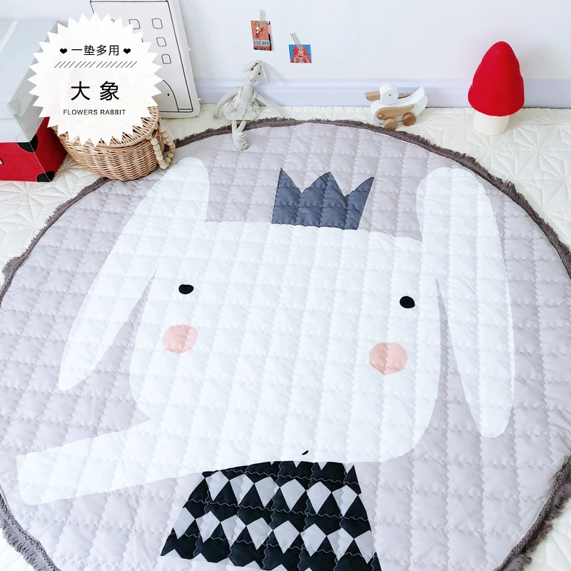 145cm Cotton Reversible Carpet,Pope Woven Carpet Woven Solid Color Round Rug Cushion Circular living Room Bedroom Rug