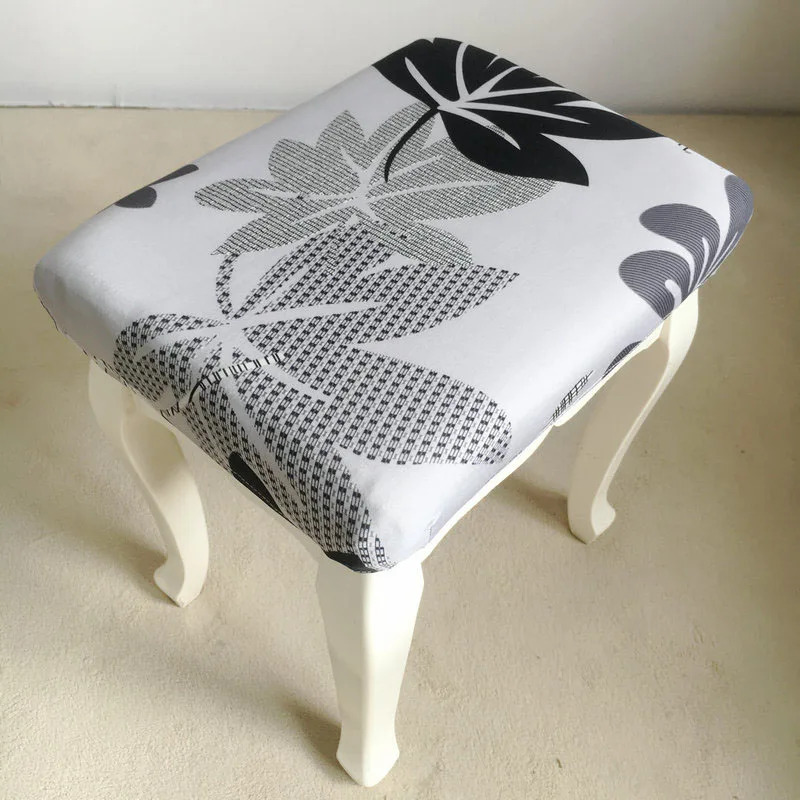 

Removable Stool Covers Flower Printed Seat Protector for Bedroom Square Stool Surface Dustproof Chair Cover