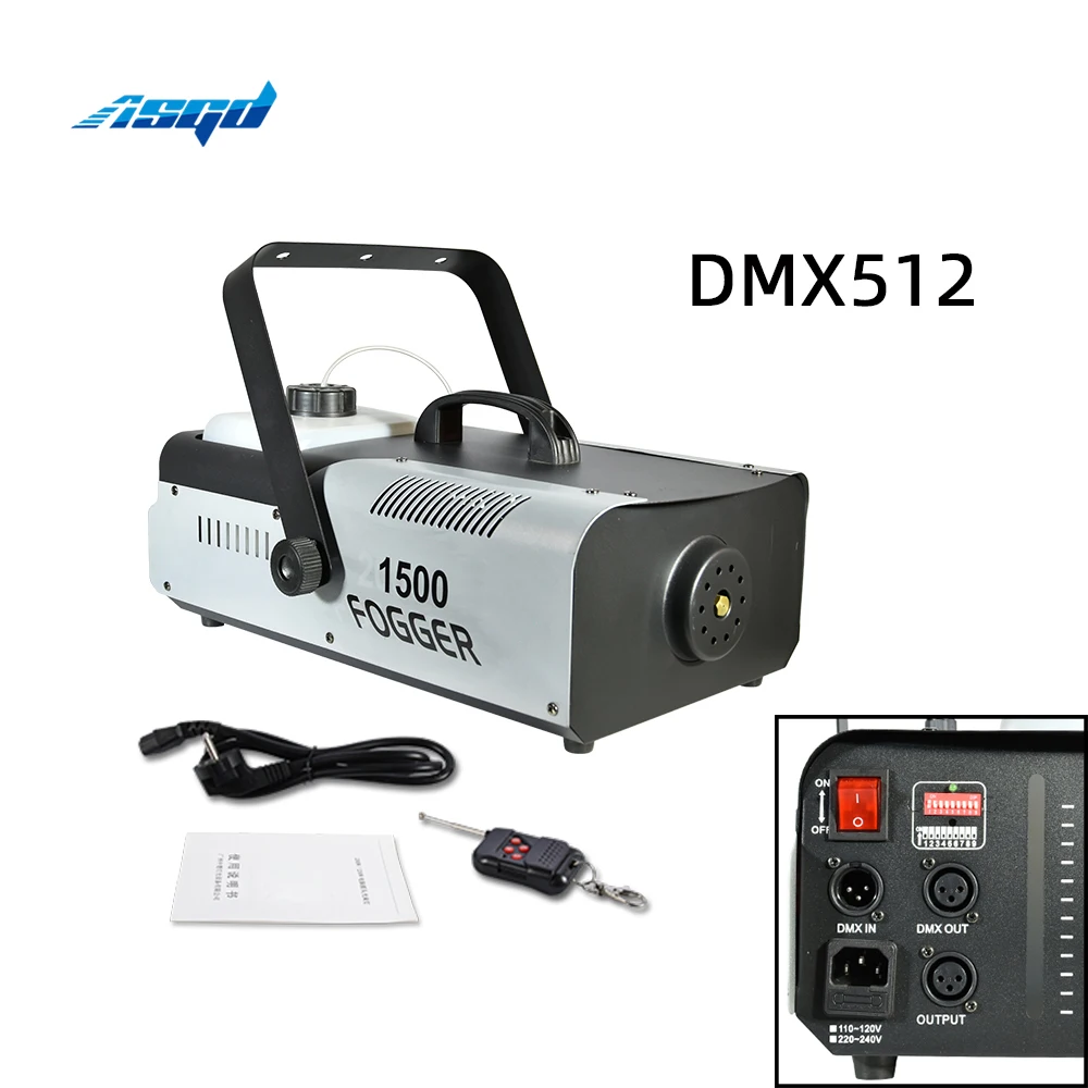 

DMX512 Smoke Machine 1500W Fogger Atomization Sprayer Stage Effect Ejector Remote Controller For DJ Wedding Bar Party Show Dance