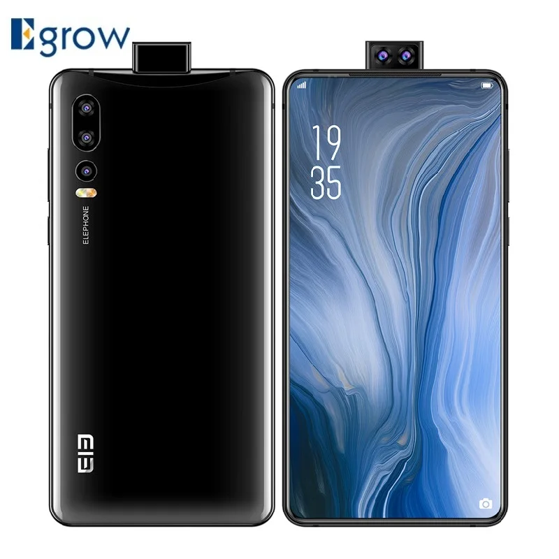 Elephone U2, всплывающая камера, мобильный телефон, 4G/6 GB, 64G/128G, распознавание лица, отпечаток пальца, Android 9,0, MT6771T, 6,26 дюйма, FHD+ 4G, смартфон
