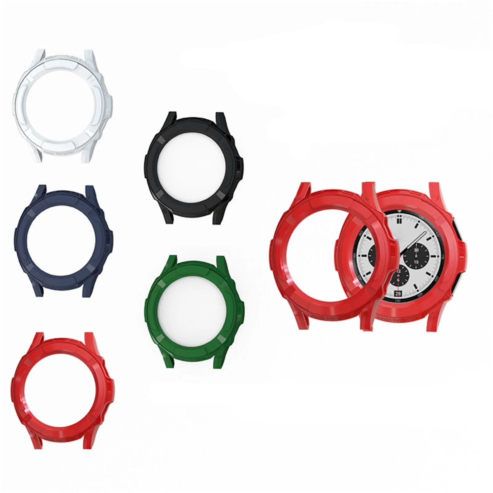 

Подходит для Samsung Galaxy Watch 4 42 мм 46 мм гальванический полузакрытый чехол Аксессуары для часов защитный бампер для экрана