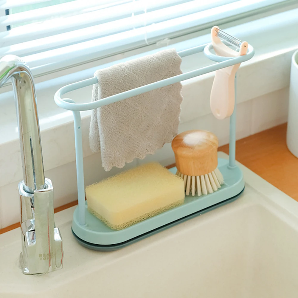 

1pcs Kitchen Dishcloth Holder For Towel Rag Hanger Sink Sponge Holder Rack Shelf For Bathroom Dish Cloth Detachable Organizer