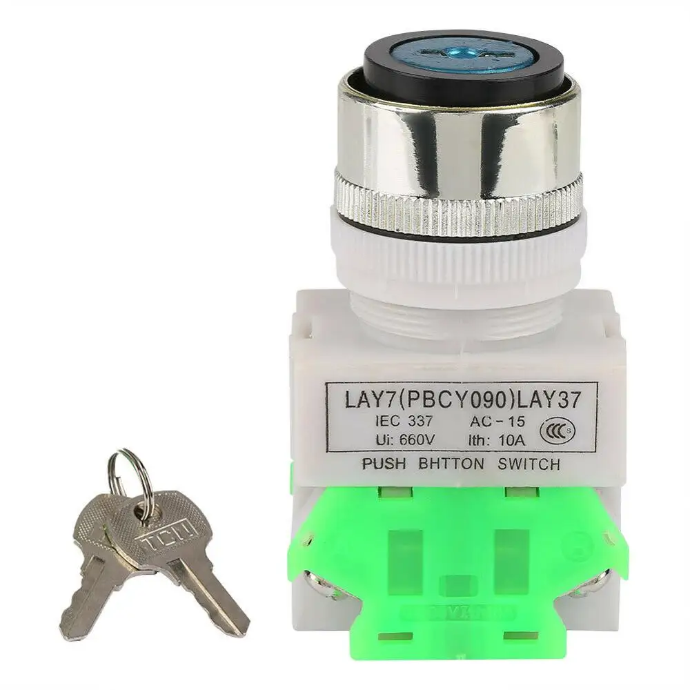 LAY37 AC 380V 10A DPST 2-позиционный 3-позиционный поворотный переключатель с замком 2no LAY7 |