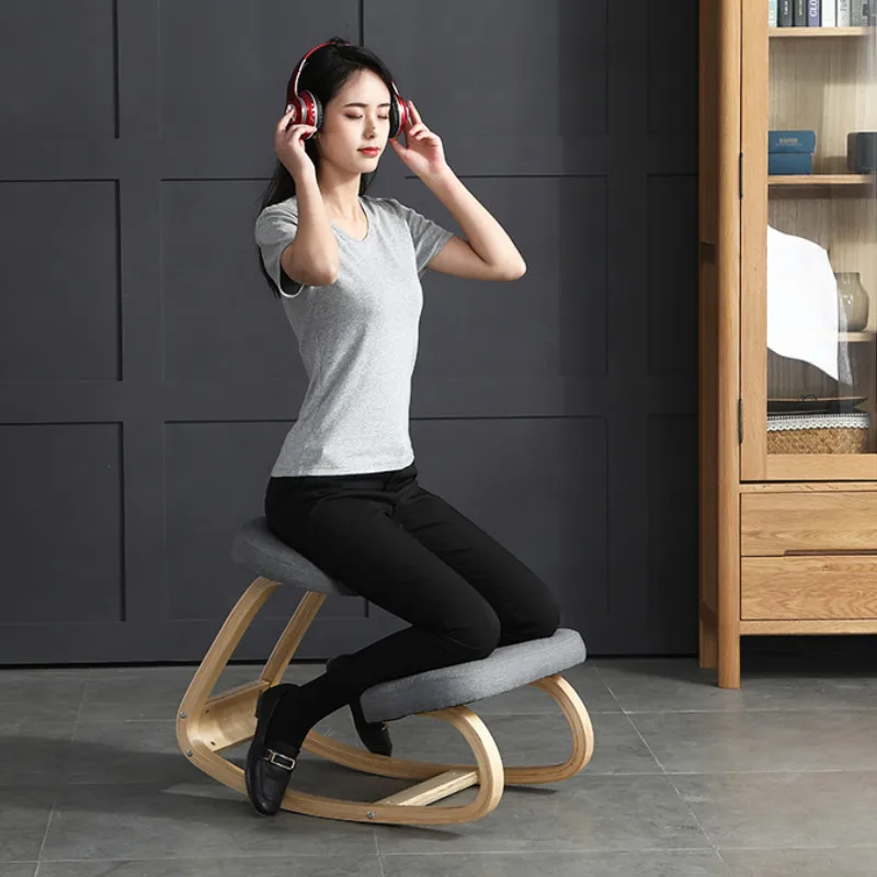 

Kid Sit Posture Correct Kneel Chair Anti-Hunchback Stool Office Computer Chair Aged Waist Pain Post-natal Recovery Rocking Chair