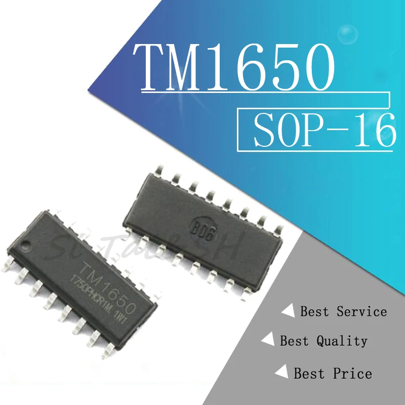 Оригинальный аутентичный цифровой контрольный чип 10 шт./лот TM1650 1650 SOP16 8*4 bit для