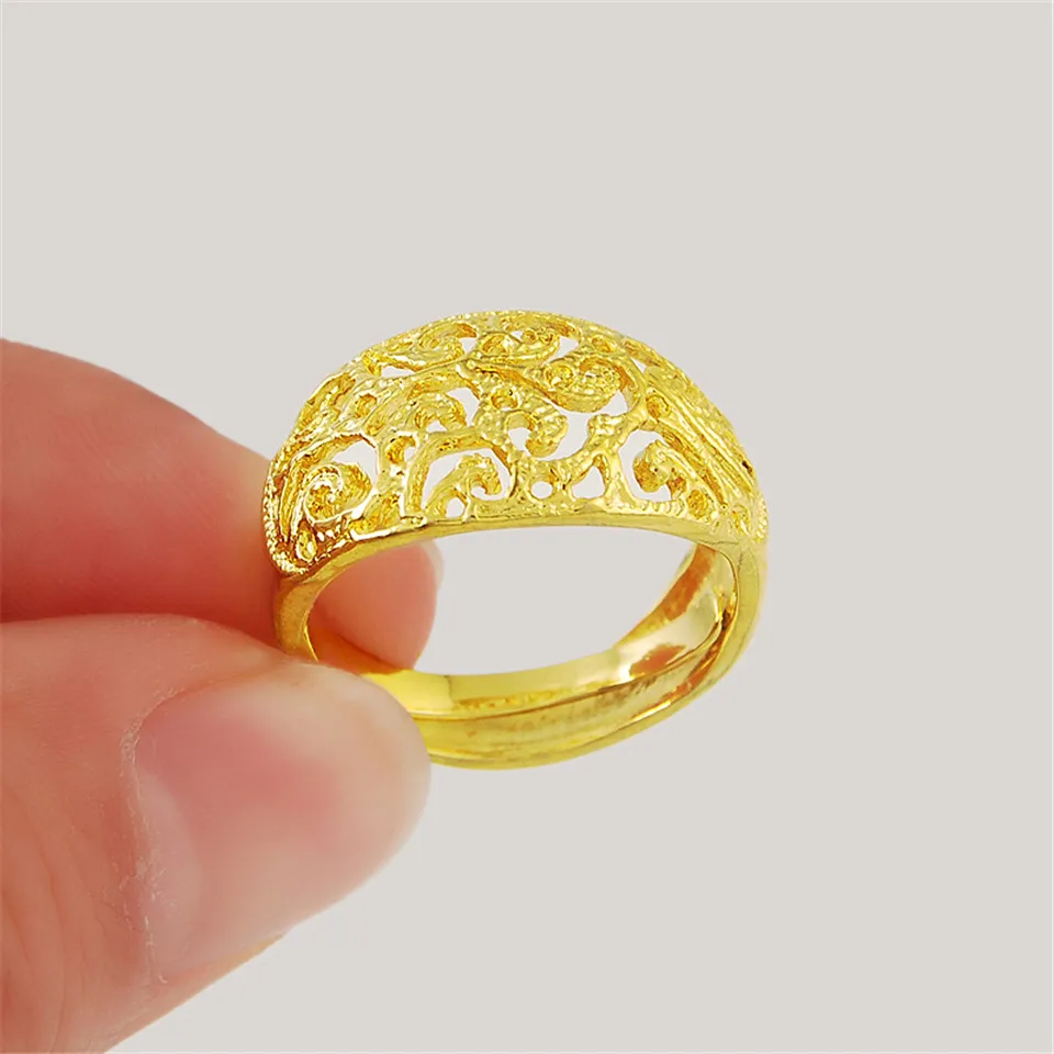 Оптовая продажа 24K чистое золото регулируемые кольца модные ювелирные изделия