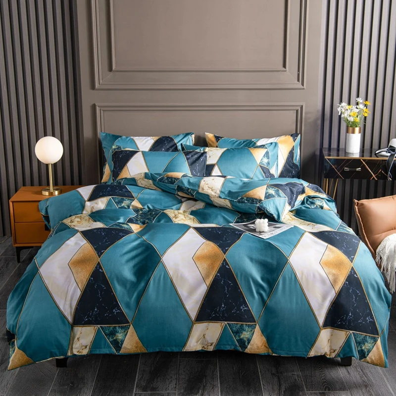 

Luxury Marble Geometric Duvet Cover Single Double Queen King Colorful Bedding Set Quilt Cover No Bed Sheet Bedclothes Pillowcase
